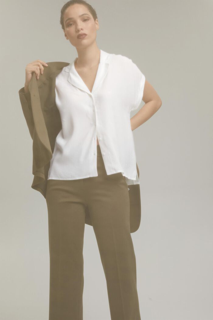 Bluzkowy top z piżamowym kołnierzykiem, LENZING™ ECOVERO™, OFF WHITE, detail image number 5