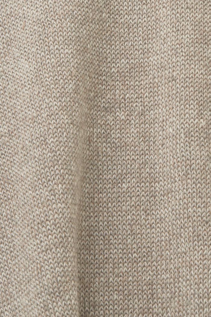Lniany sweter z okrągłym dekoltem, LIGHT BROWN, detail image number 4