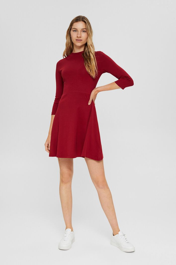 Sukienka z jerseyu ze 100% bawełny organicznej, DARK RED, detail image number 1