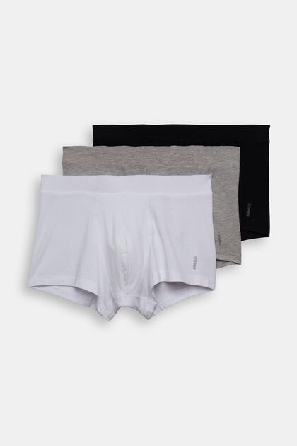 Krótkie męskie szorty z mieszanki bawełny i elastanu, wielopak, WHITE, overview