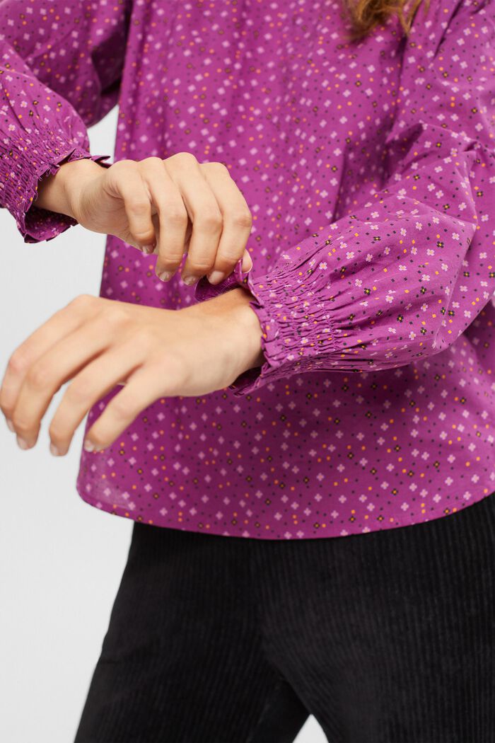 Bluzka ze wzorem, bawełna organiczna, VIOLET, detail image number 0