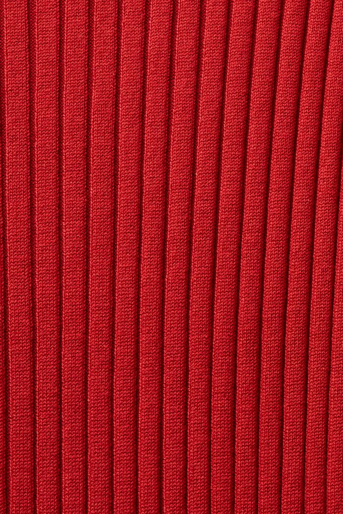 Sukienka maxi z prążkowanej dzianiny, DARK RED, detail image number 7