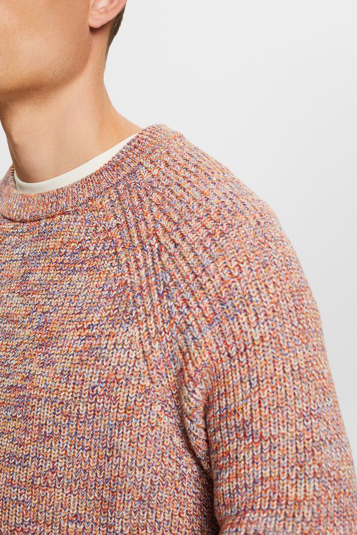 Bawełniany sweter z prążkowanej dzianiny, AMBER YELLOW, detail image number 2