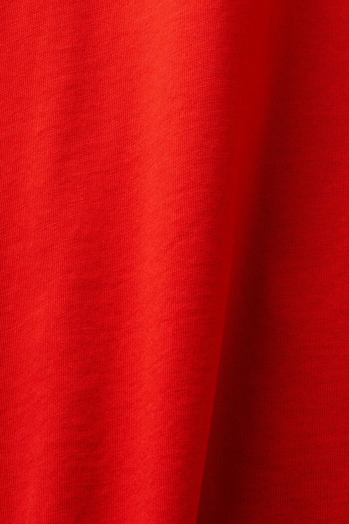 T-shirt z okrągłym dekoltem z bawełny pima, RED, detail image number 4