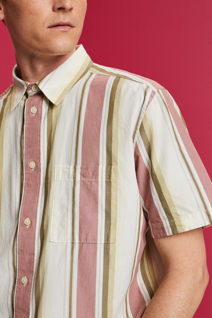 Wzorzysta koszula z krótkim rękawem, 100% bawełny, DARK OLD PINK, detail image number 2