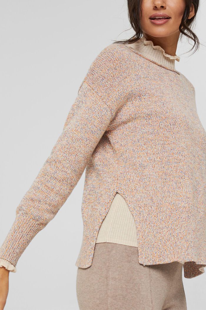 Sweter z rolowanym brzegiem, BLUSH, detail image number 0