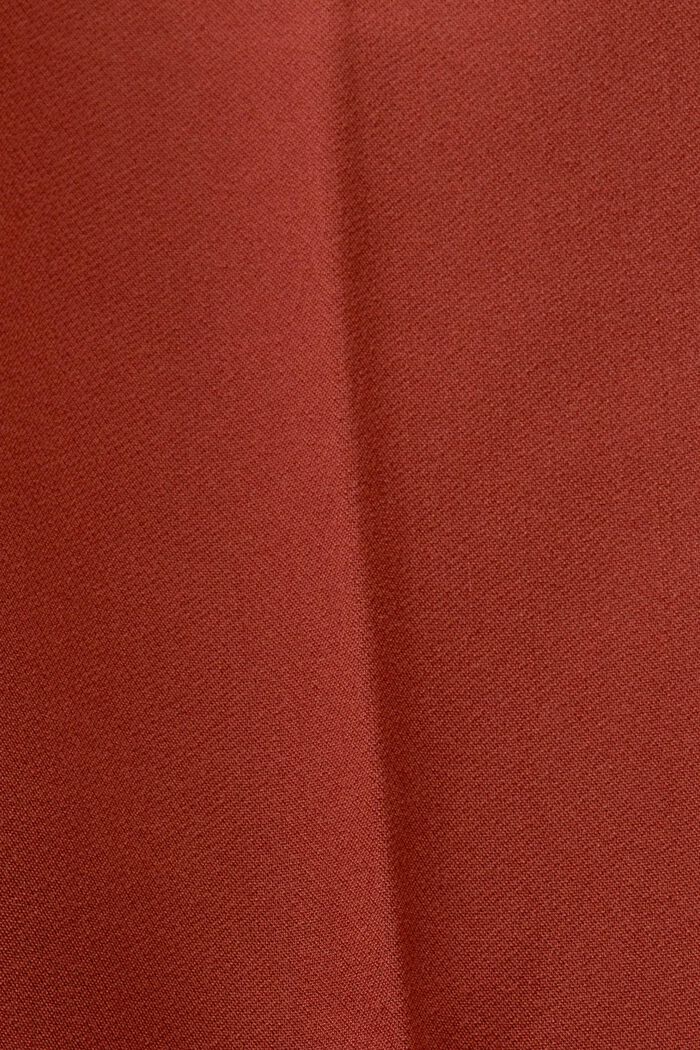 Spodnie chino z wysokim stanem i zaszewkami, RUST BROWN, detail image number 5