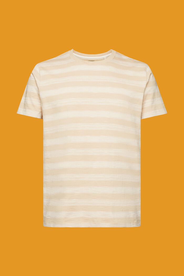 T-shirt w paski, 100% bawełna, SAND, detail image number 6
