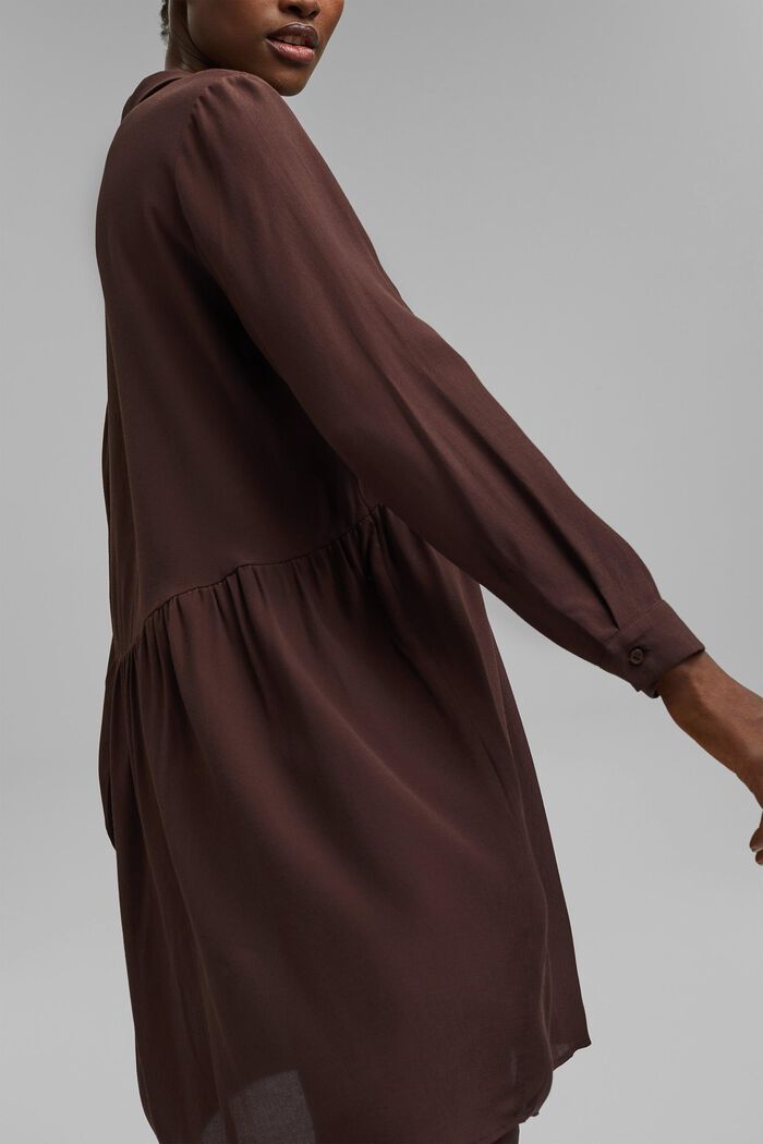 Sukienka bluzkowa z LENZING™ ECOVERO™, RUST BROWN, detail image number 3