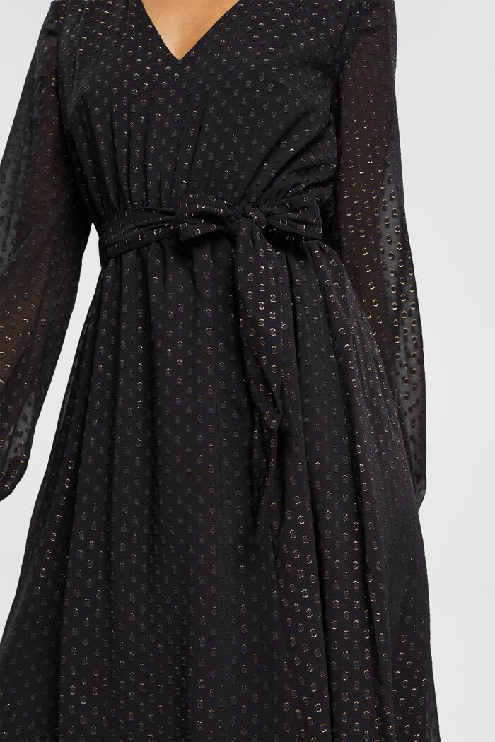 Sukienka midi ze złotym połyskiem, BLACK, detail image number 2
