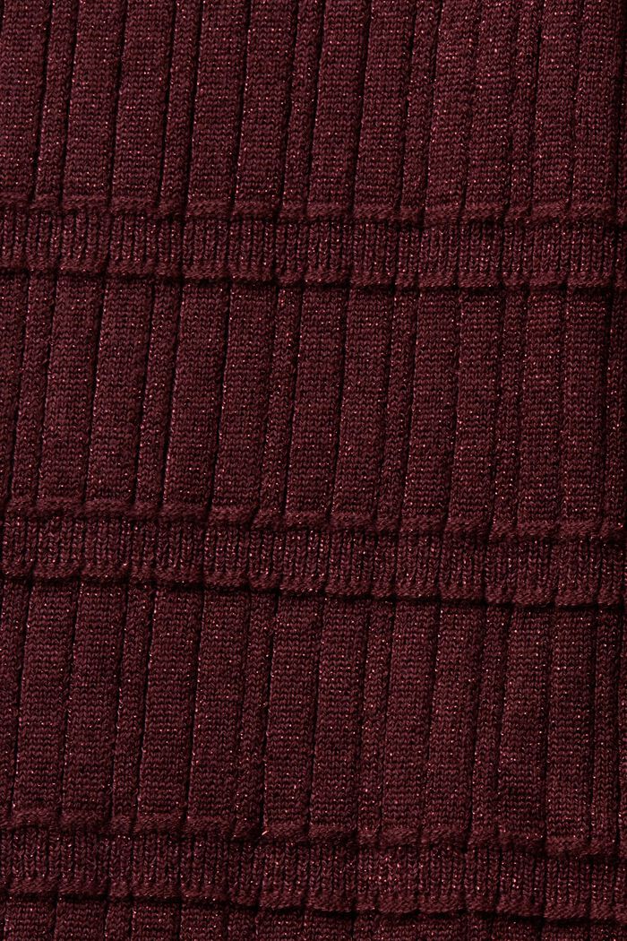 Połyskujący sweter z półgolfem, LENZING™ ECOVERO™, BORDEAUX RED, detail image number 5