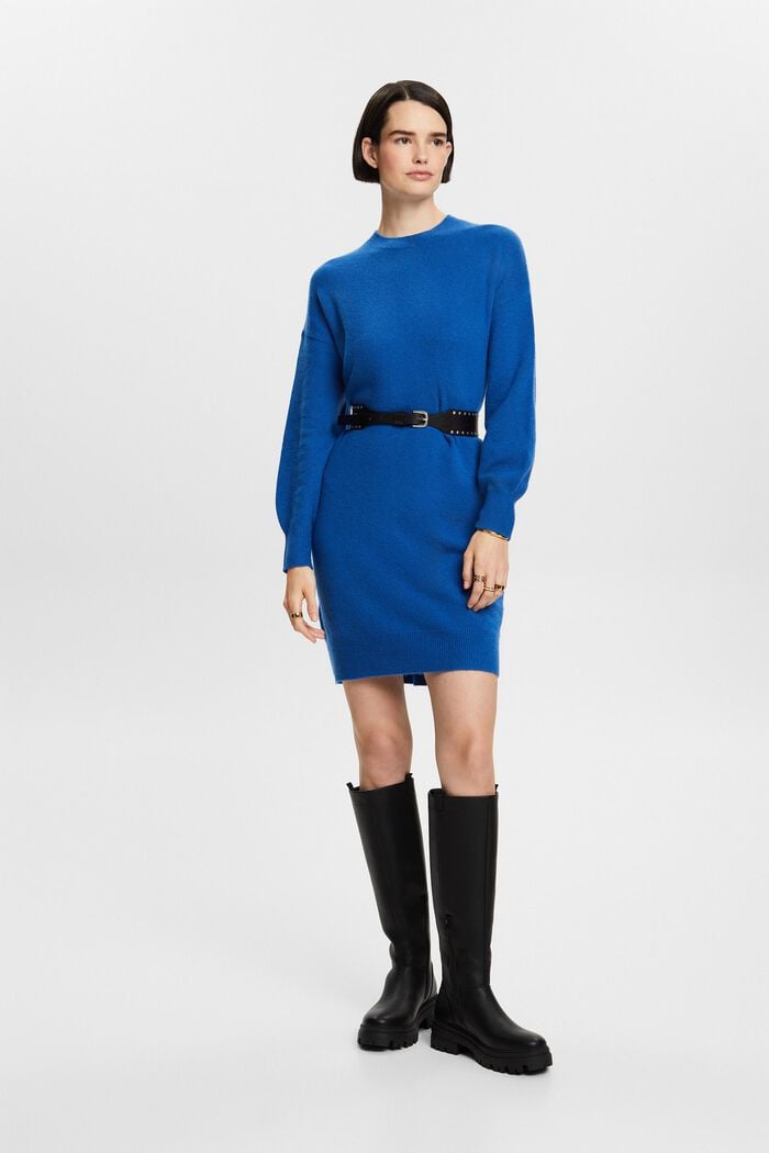 Dzianinowa sukienka mini, BRIGHT BLUE, detail image number 6