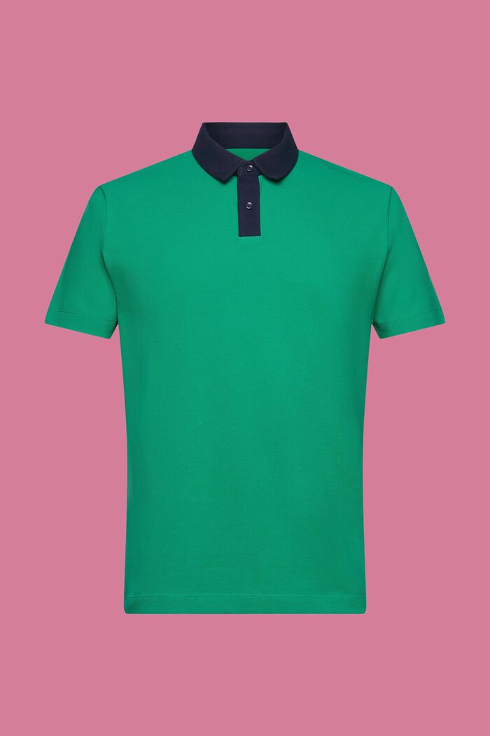Koszulka polo z bawełnianej piki, GREEN, detail image number 6