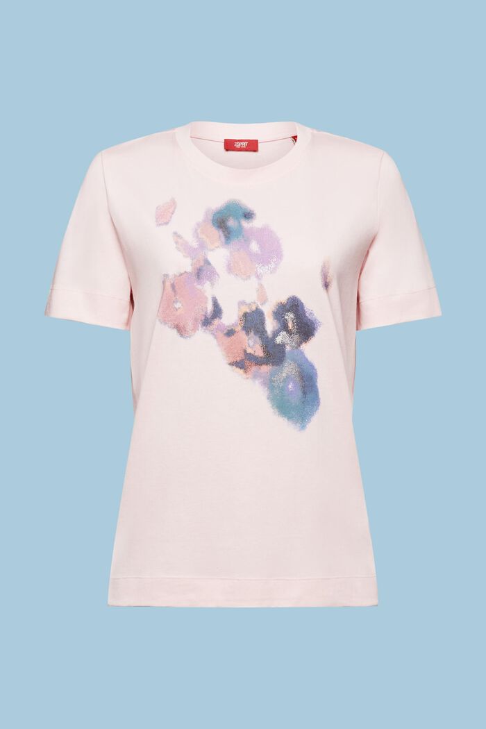 Dżersejowy T-shirt z nadrukiem z przodu, PASTEL PINK, detail image number 7