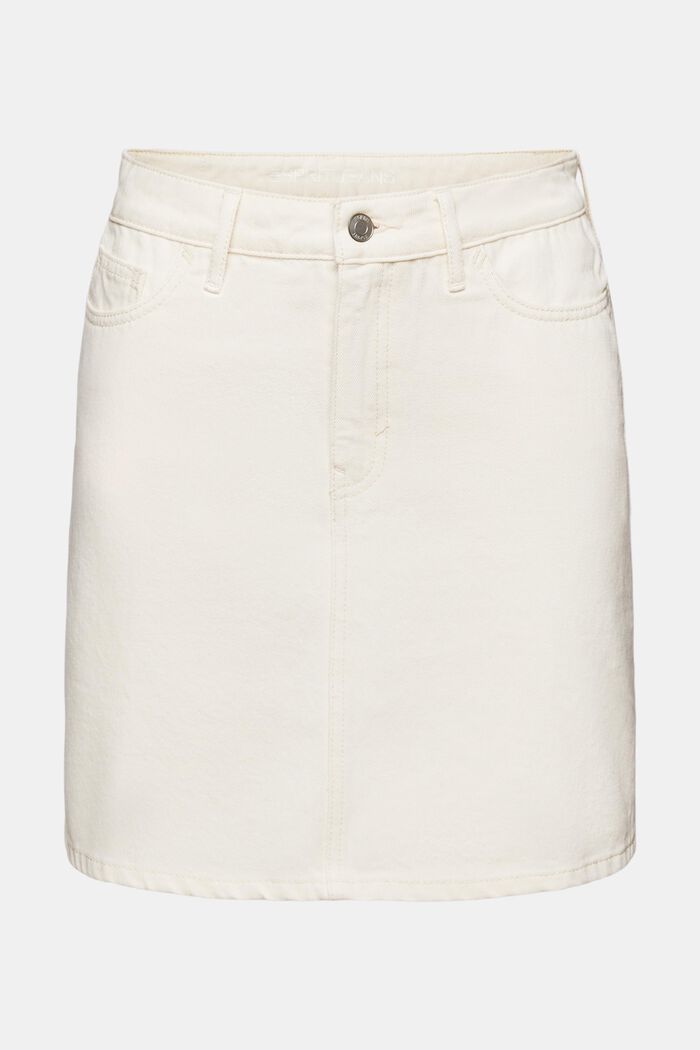 Dżinsowa spódnica mini ze wysokim stanem, OFF WHITE, detail image number 6