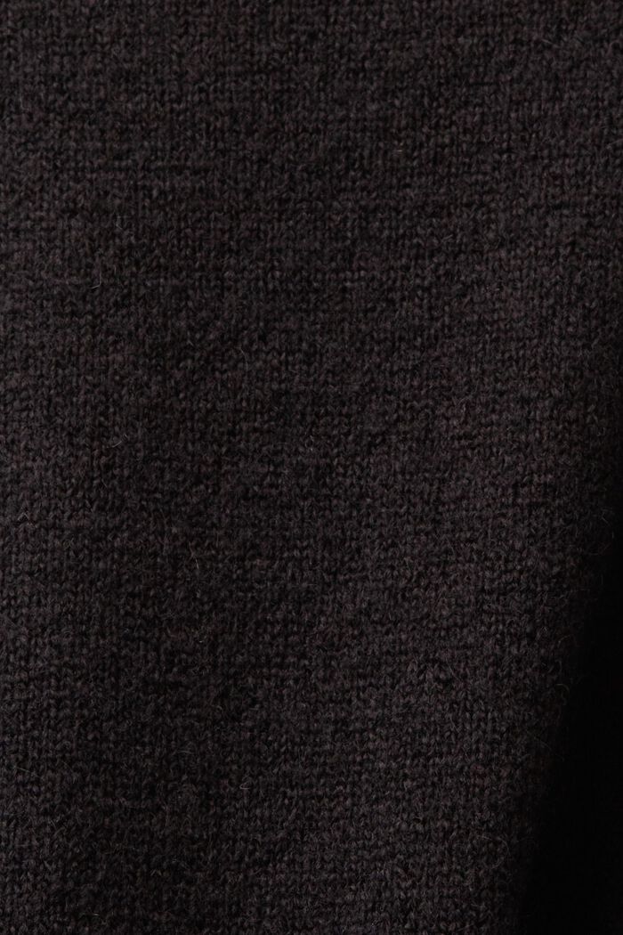 Długi, niezapinany kardigan z mieszanki wełny, BLACK, detail image number 5