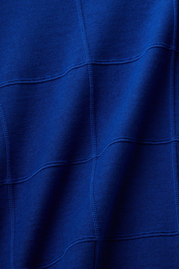 Sweter w fakturalną kratę, BRIGHT BLUE, detail image number 5