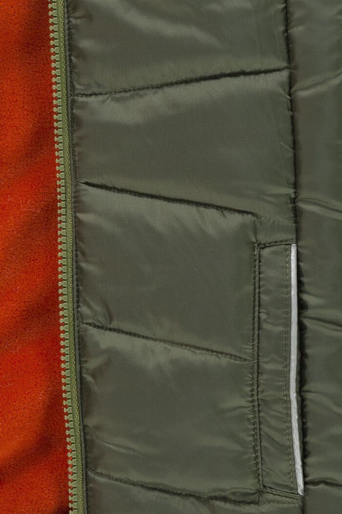 Pikowana kurtka z kontrastującą podszewką z polaru, OLIVE, detail image number 2