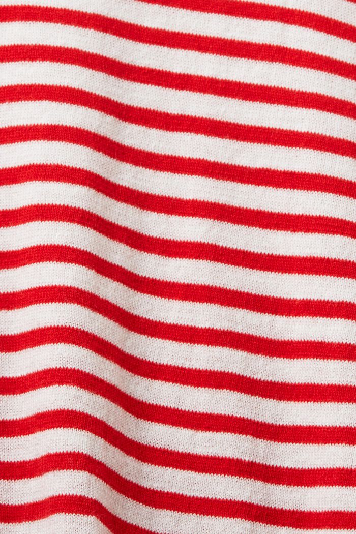 Sweter z bawełny w paski, RED, detail image number 5