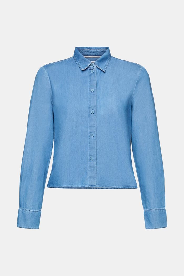Skrócona bluzka dżinsowa, BLUE LIGHT WASHED, detail image number 6