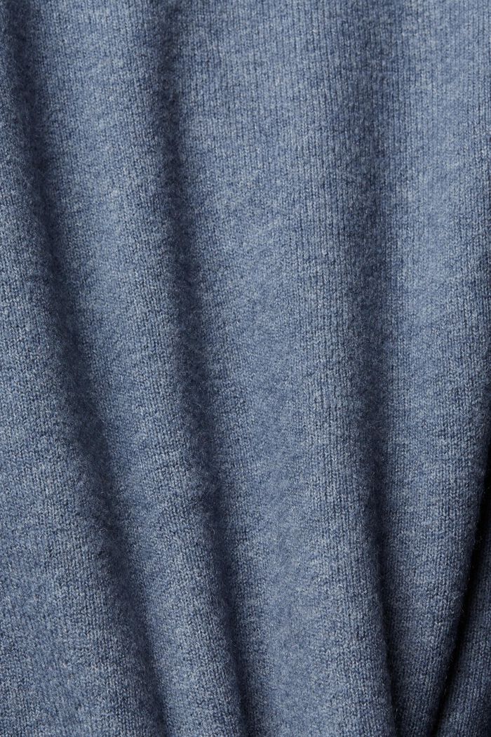 Sweter z głębokim dekoltem w serek, GREY BLUE, detail image number 4