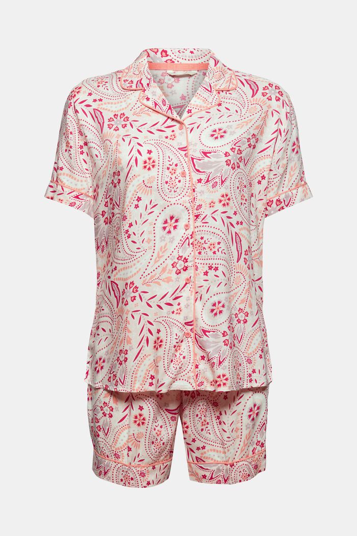 Krótka piżama, 100% LENZING™ ECOVERO™, LIGHT PINK, overview