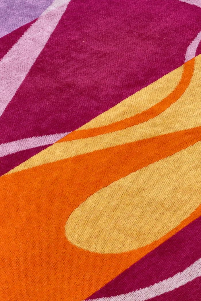 Wielobarwny ręcznik plażowy, CRANBERRY, detail image number 1