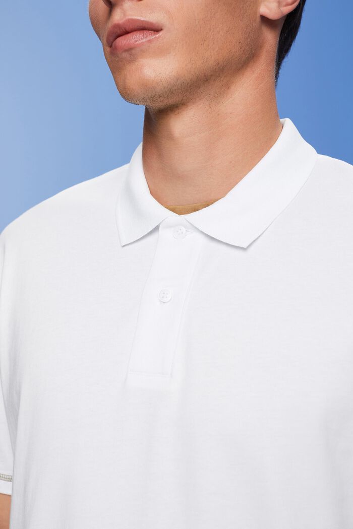 Dżersejowa koszulka polo, 100% bawełny, WHITE, detail image number 2