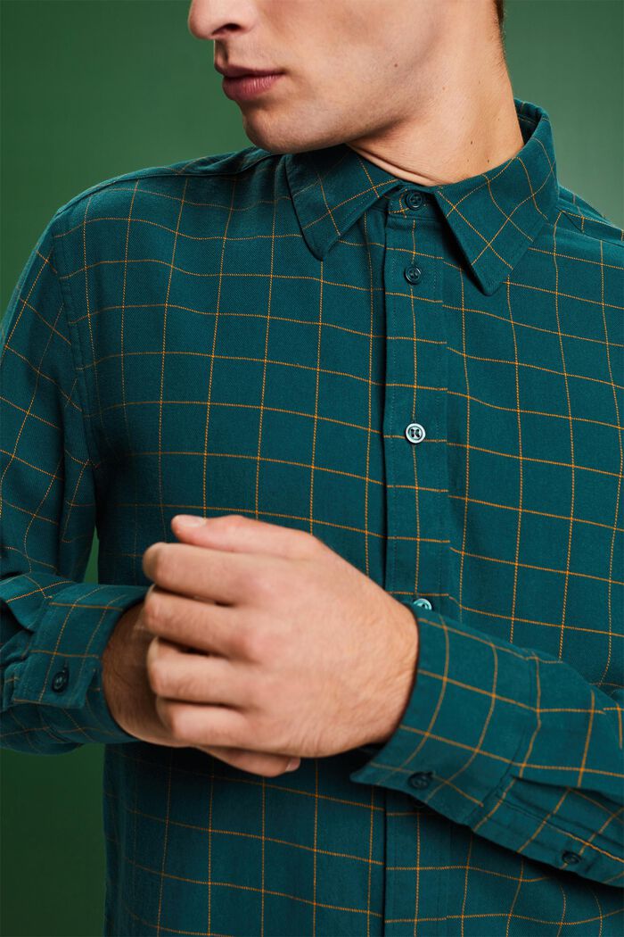 Koszula flanelowa w kratkę, fason regular fit, EMERALD GREEN, detail image number 3