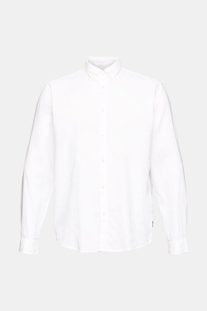 Z mieszanki z lnem: melanżowa koszula, WHITE, detail image number 6