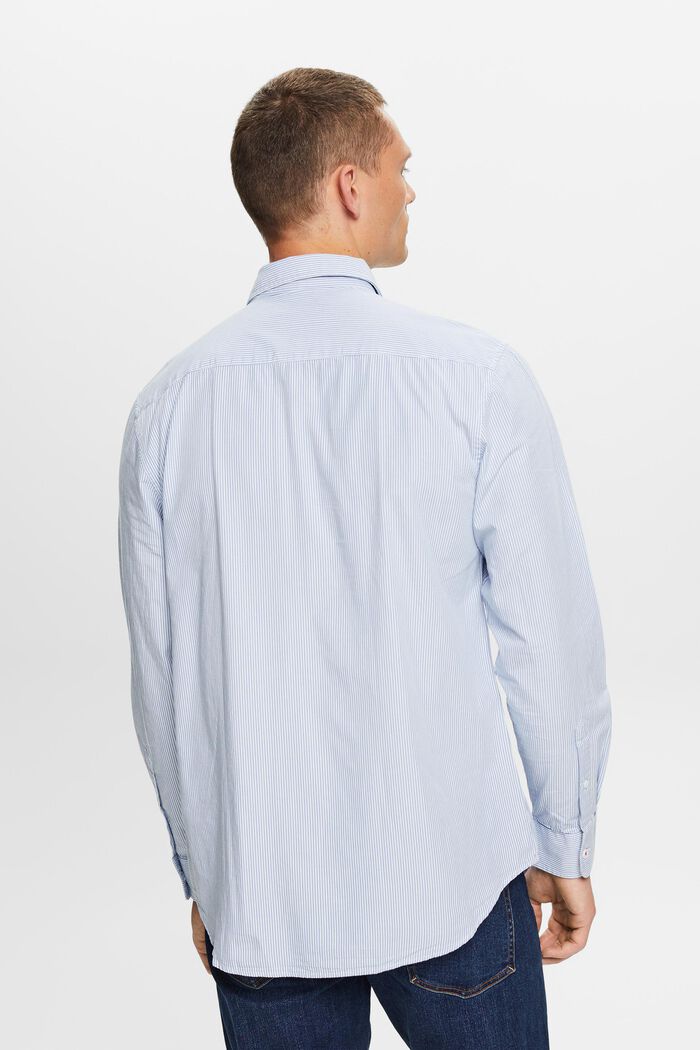 Koszula w paski z bawełnianej popeliny, LIGHT BLUE, detail image number 3