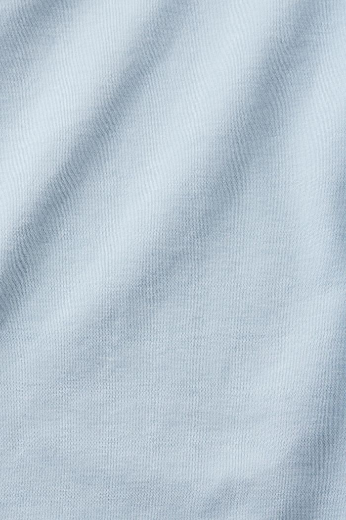 T-shirt z bawełny organicznej z haftowanym logo, PASTEL BLUE, detail image number 6