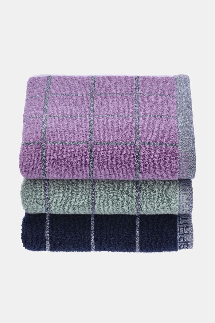 Melanżowy ręcznik kąpielowy w kratkę, NAVY BLUE, detail image number 4
