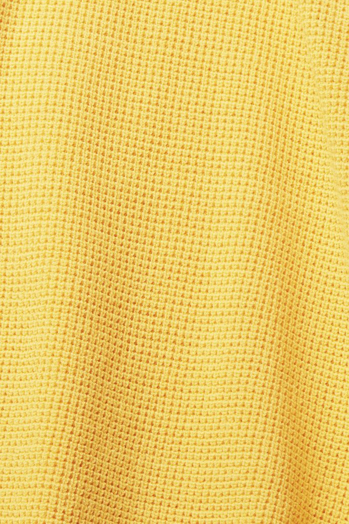 Sweter z dekoltem w serek z dzianiny o luźnym splocie, YELLOW, detail image number 1