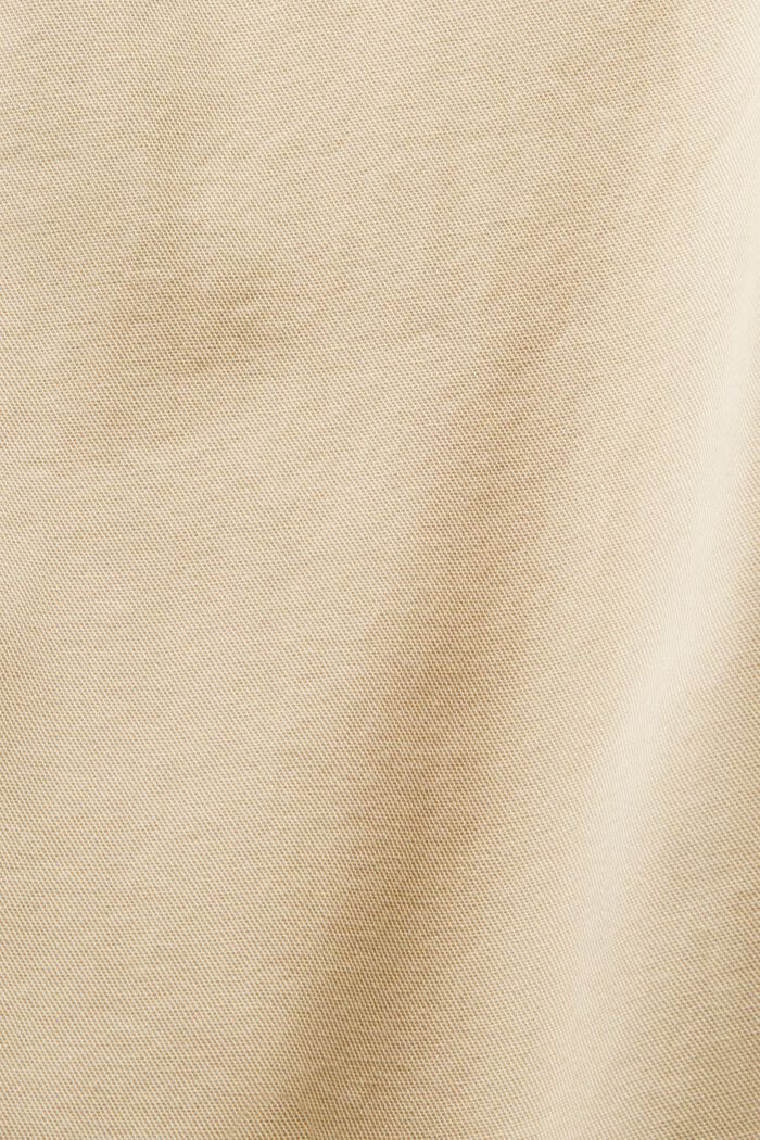 Spodnie z zakładkami i paskiem, bawełna pima, BEIGE, detail image number 6