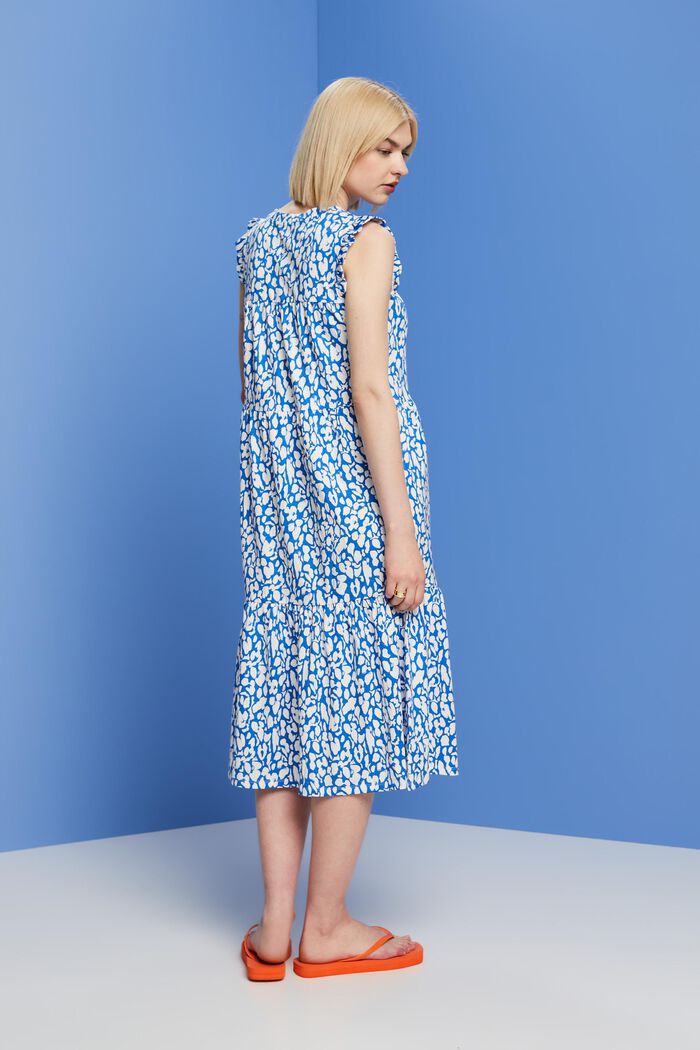 Wzorzysta sukienka midi z jerseyu, 100% bawełna, BRIGHT BLUE, detail image number 4