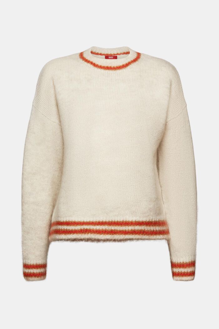 Sweter z mieszanki wełny i moheru, NEW CREAM BEIGE, detail image number 6
