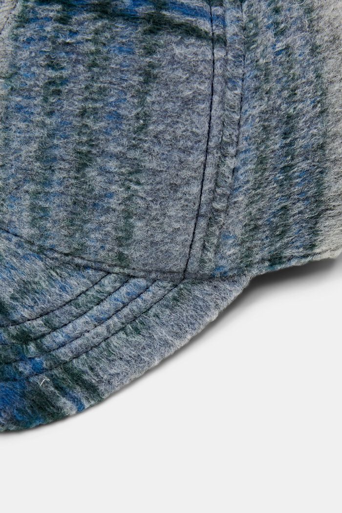 Mechata czapka bejsbolówka w kratkę, NAVY, detail image number 2