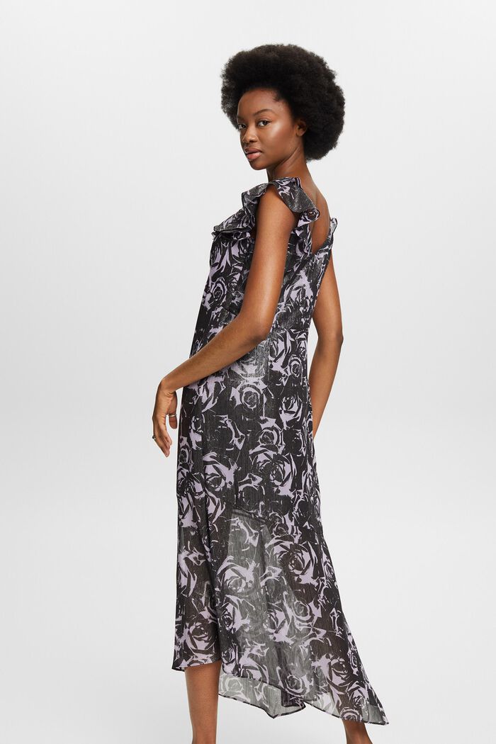 Szyfonowa sukienka maxi z nadrukiem, BLACK, detail image number 2