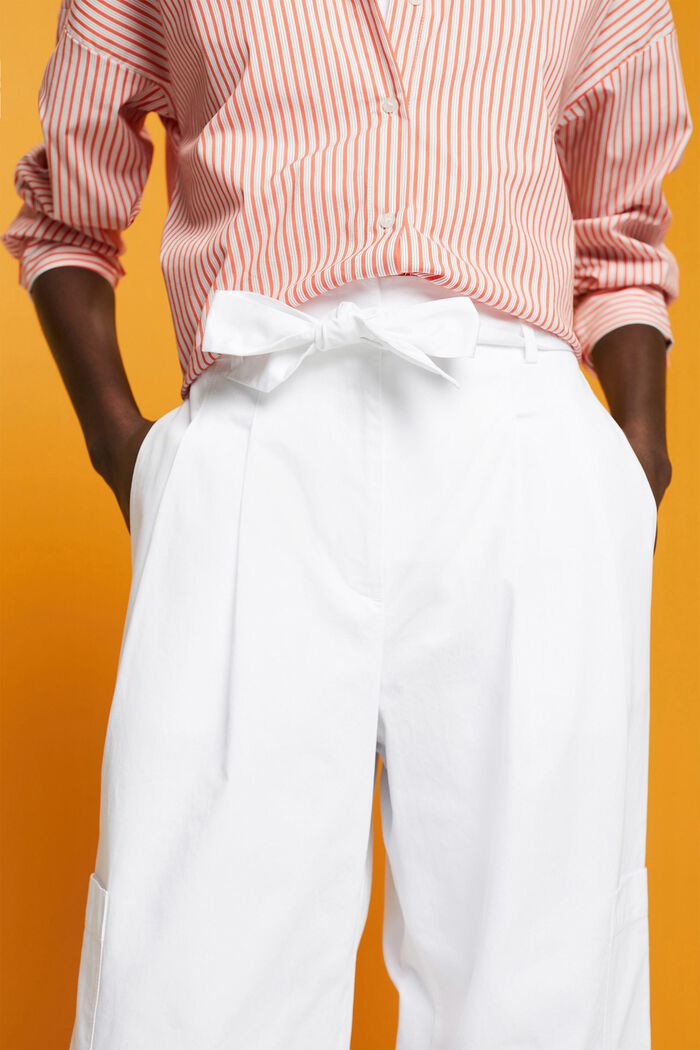 Spodnie bojówki z szerokimi nogawkami, WHITE, detail image number 2