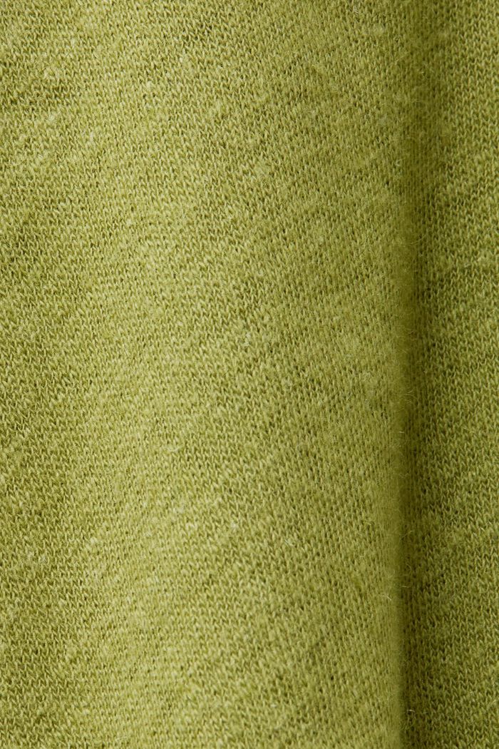 T-shirt z mieszanki bawełny i lnu, PISTACHIO GREEN, detail image number 5