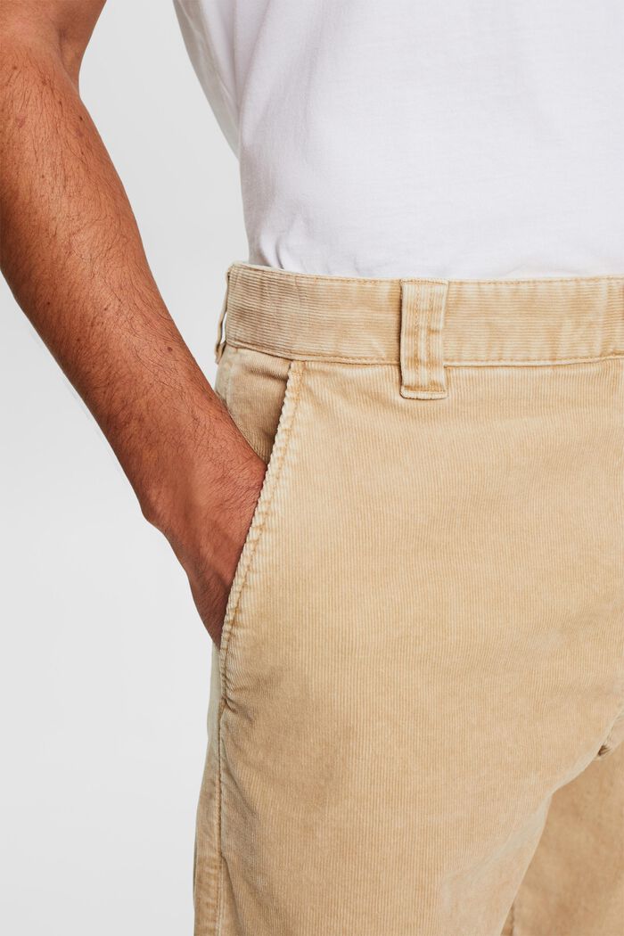 Sztruksowe spodnie, straight fit, SAND, detail image number 2