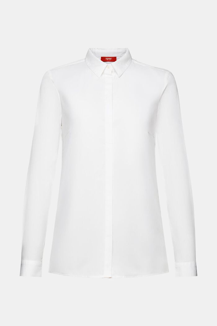 Koszula z długim rękawem z popeliny, WHITE, detail image number 6
