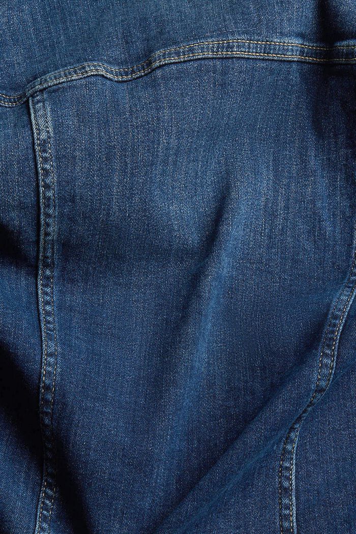 Dżinsowa kurtka w stylu used, BLUE DARK WASHED, detail image number 6