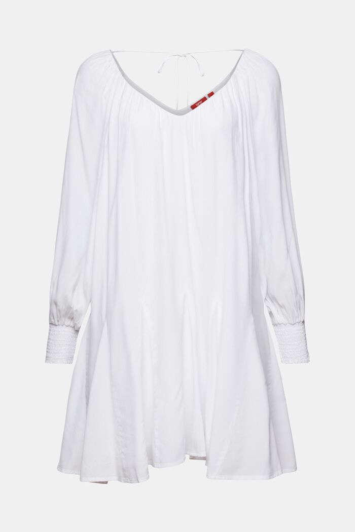 Sukienka mini z godetami, WHITE, detail image number 6