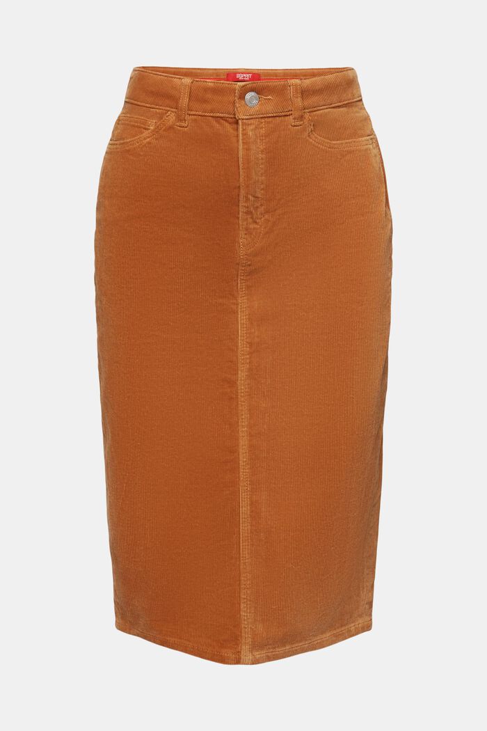 Sztruksowa spódnica ołówkowa, CARAMEL, detail image number 8