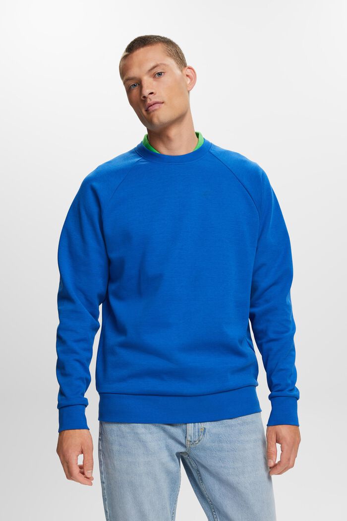 Bluza basic, mieszanka bawełniana, BRIGHT BLUE, detail image number 0