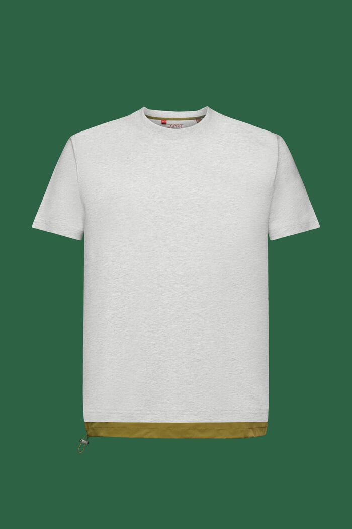 T-shirt z bawełnianego dżerseju ze ściąganym sznurkiem, LIGHT GREY, detail image number 6