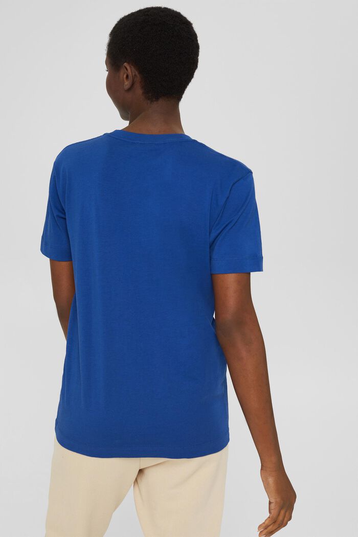 T-shirt z nadrukowanym logo, bawełna ekologiczna, BRIGHT BLUE, detail image number 3