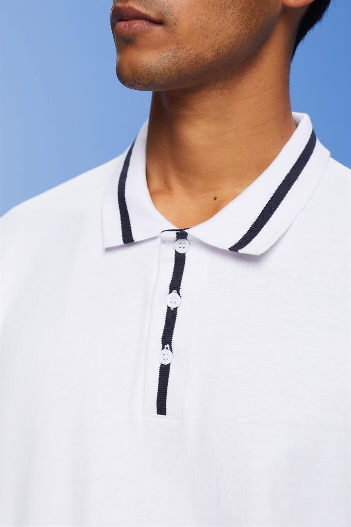 Dżersejowa koszulka polo, mieszanka bawełniana, WHITE, detail image number 2